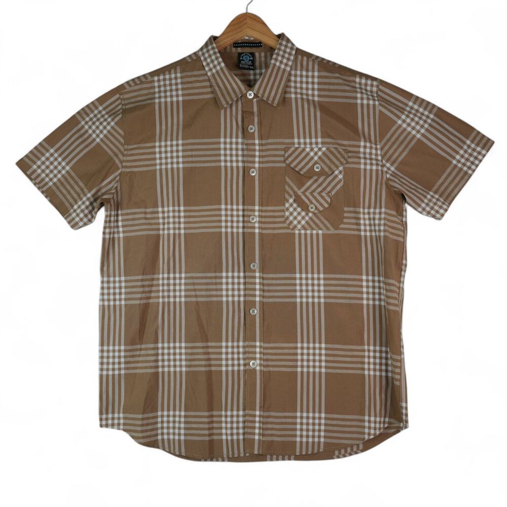 Enyce New York Shirt Mens 3XL Brown Plaid Button Down Sean Combs P Diddy Y2K